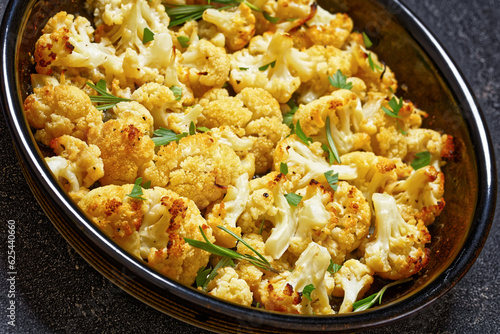 baked cauliflower florets with parmesan and herbs