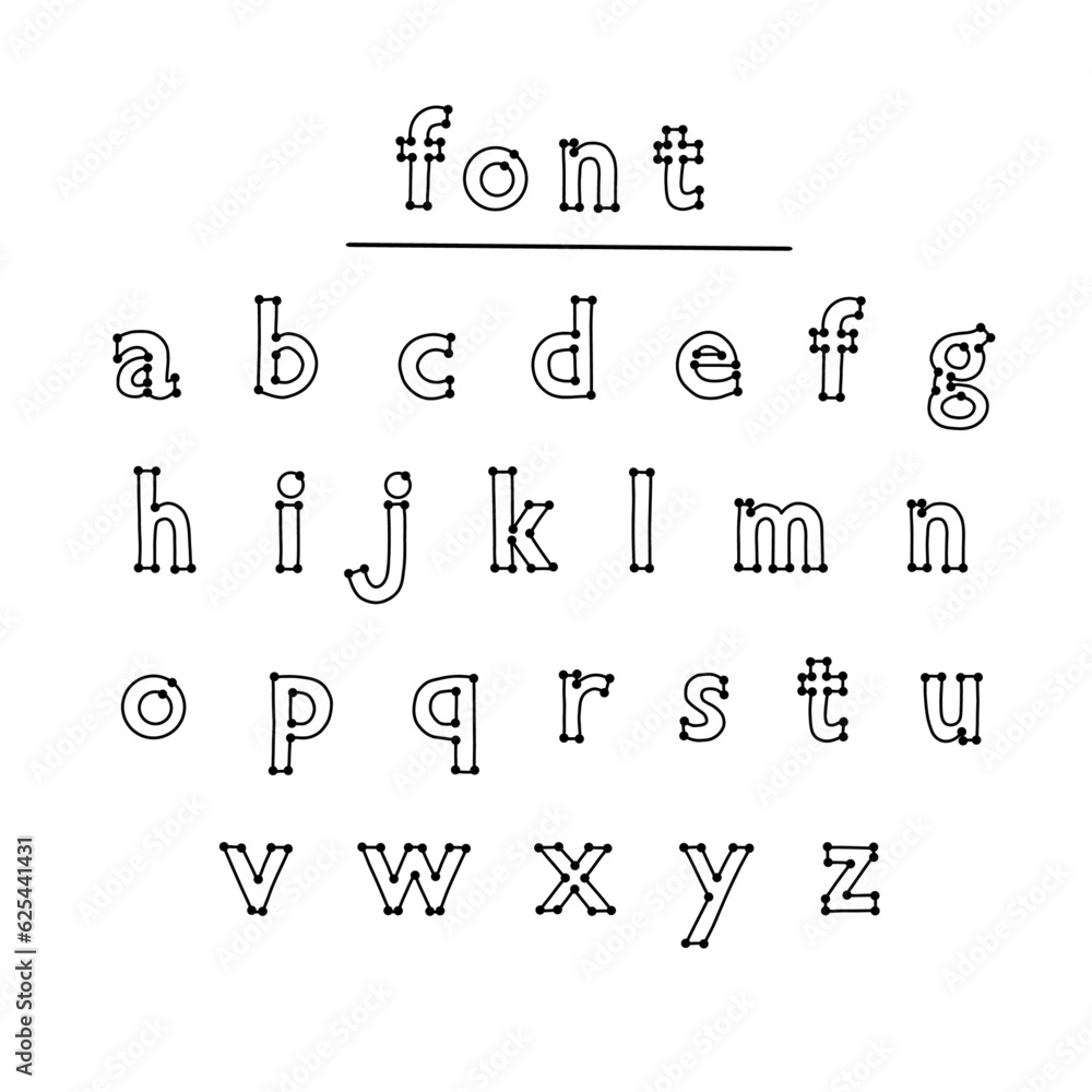 Photo & Art Print Font a to z alphabet outline design vector