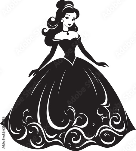 Princess Girl Woman Dress Vector Graphic Silhouette Shape Clipart Digital Art Illustration