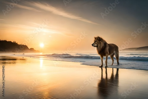 horse on the beach generated by AI technology © MISHAL