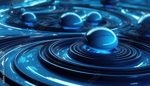 Futuristic blue 3D render wallpapper background