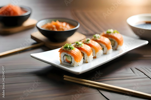 Sushi Serenity Zen on a White Plate