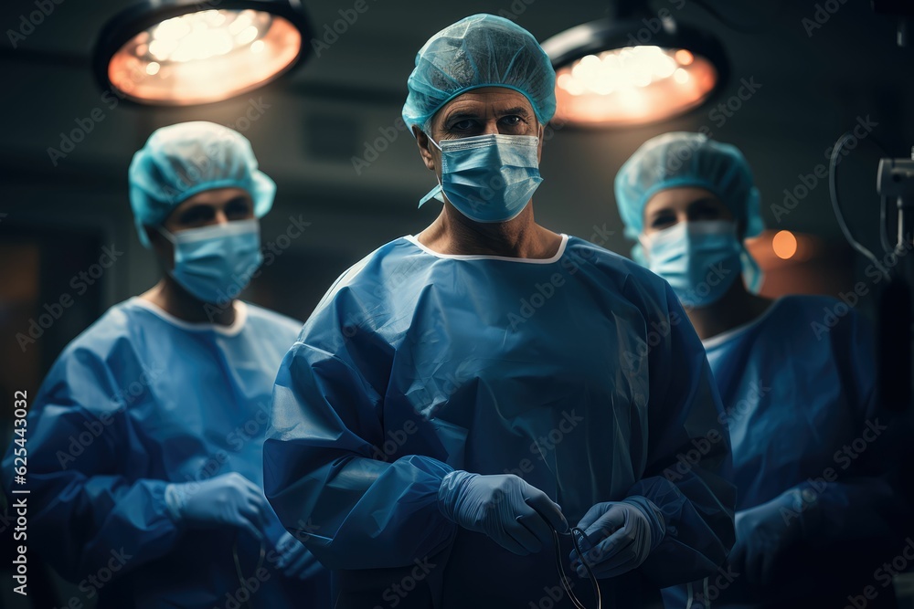 Group of surgeons in the OP room Group of surgeons in the OP room