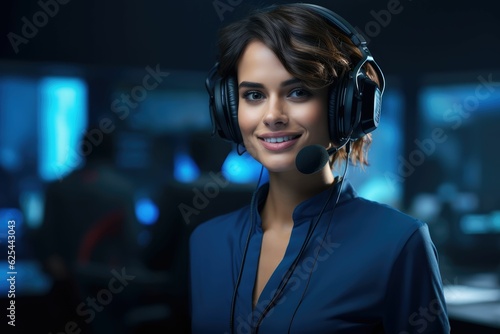 Customer Service -Woman Wearing a Headset photo