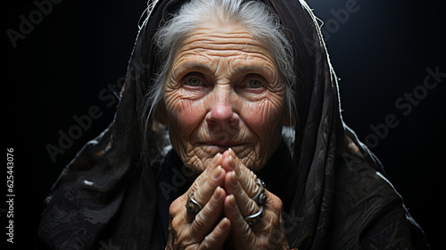 Kraft des Glaubens: Betende alte Frau