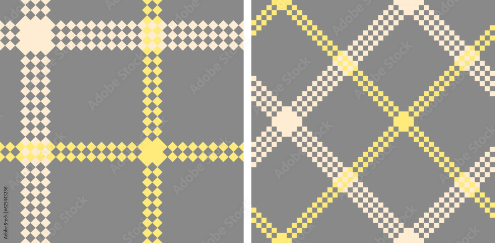 Plaid seamless vector pattern set. Plaid seamless vector pattern set.