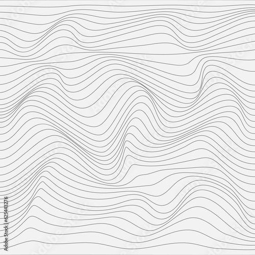 Relief black and white background with optical illusion of distortion.