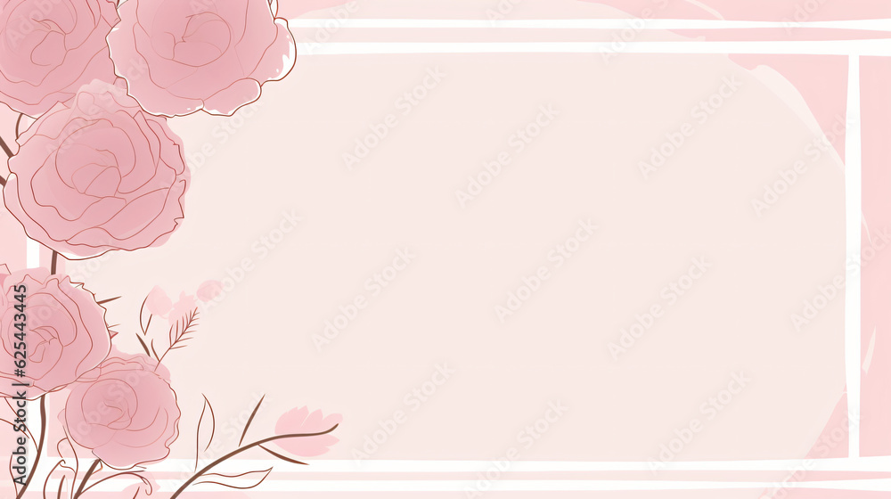 Pink flower frame background in feminine