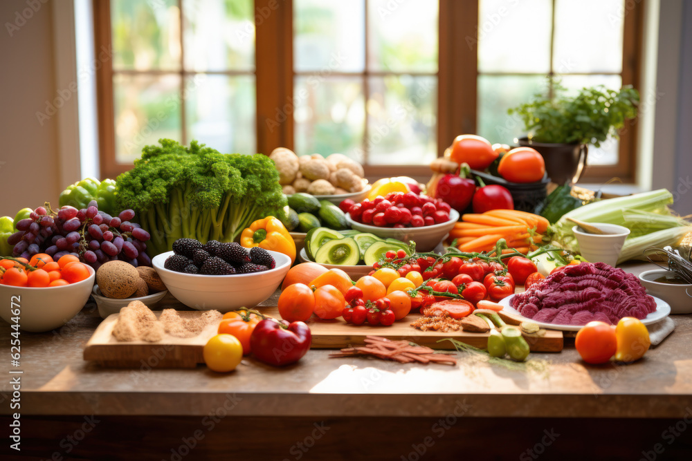 An exquisite still life composition showcasing a selection of healthy food alternatives.