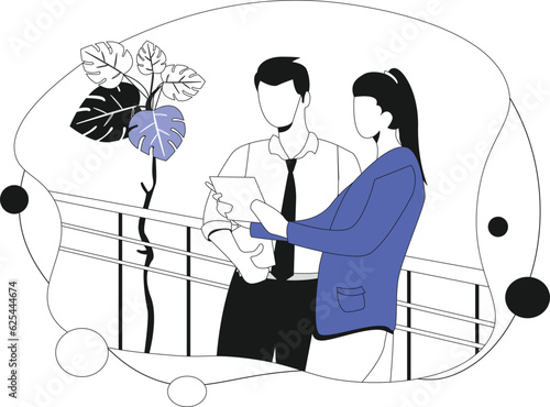 After-hours exchanges,  Flat vector illustration