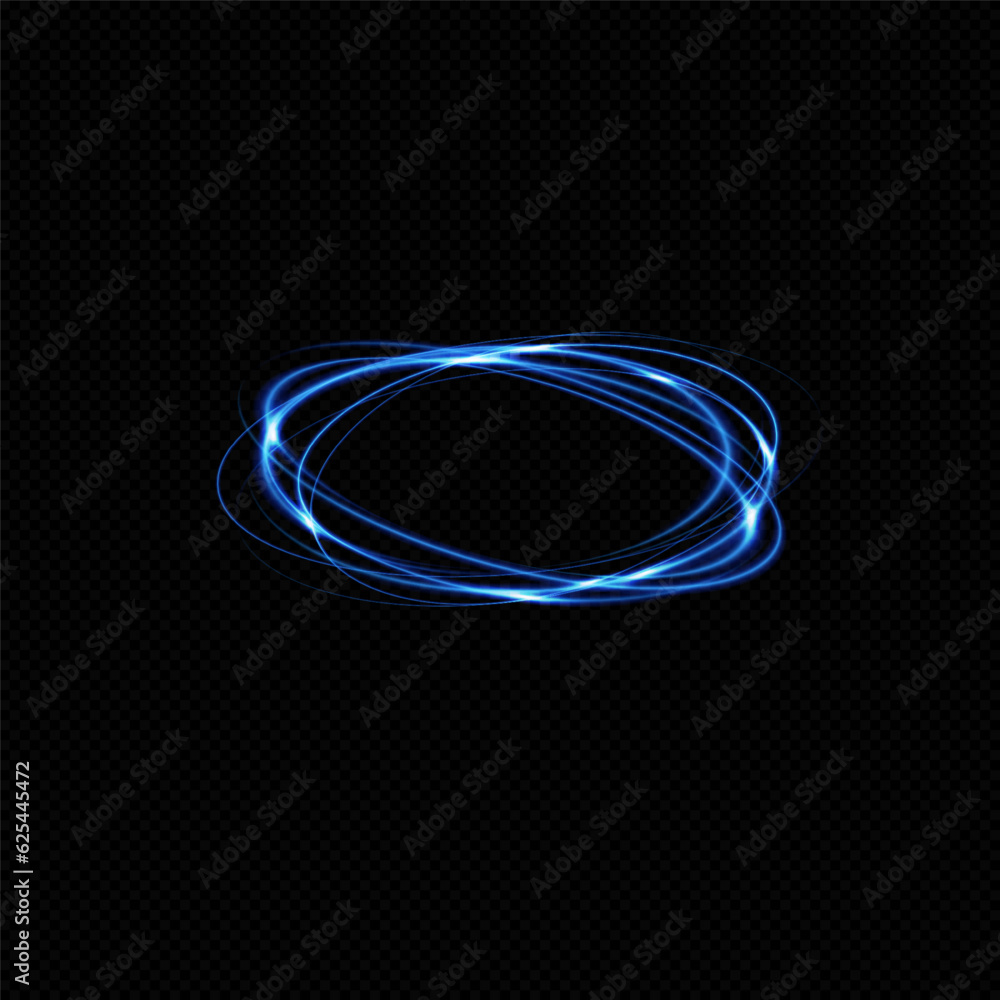 Naklejka premium Neon magic circle.Futuristic light circle for background.Light frame.Vector.Magic portal.