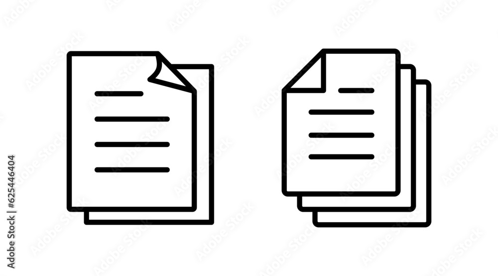 Document icon vector. Paper icon. File Icon Document icon vector. Paper icon. File Icon