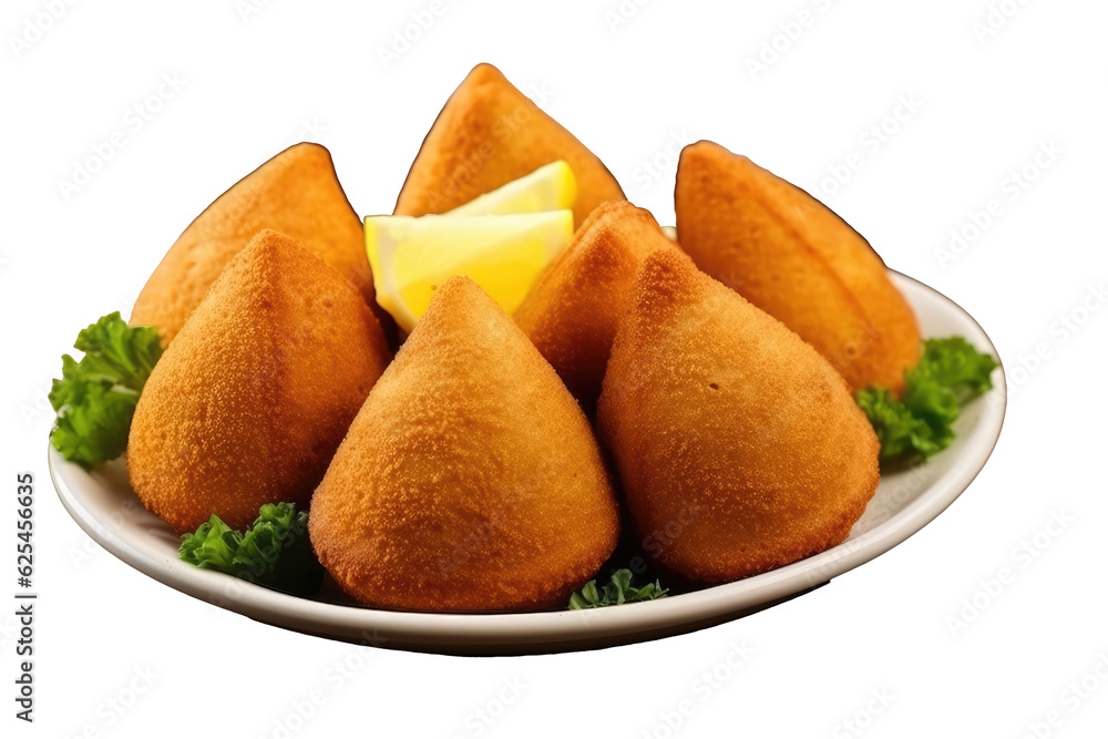 Snack Chicken Coxinha from Brazil, Transparent background. generative AI Snack Chicken Coxinha from Brazil, Transparent background. generative AI