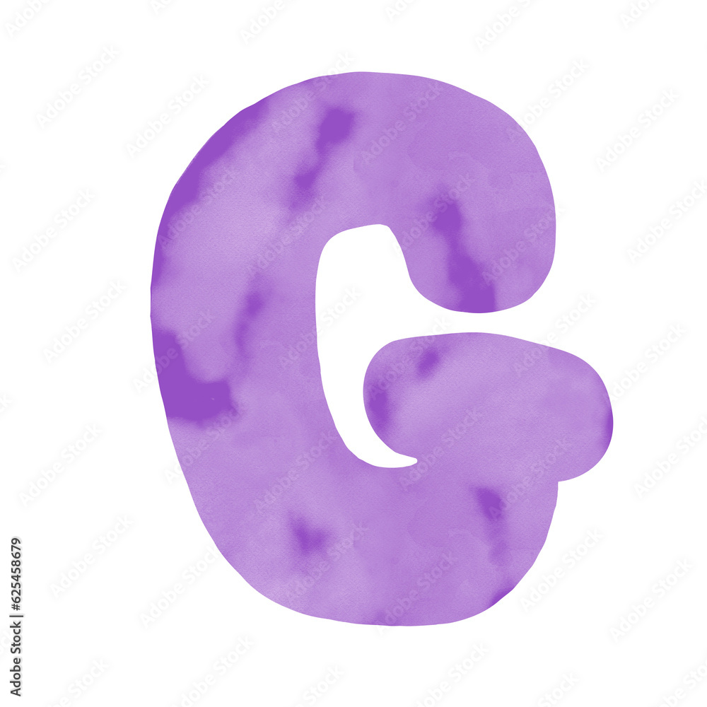 Violet letter art font, watercolor Violet letter art font, watercolor