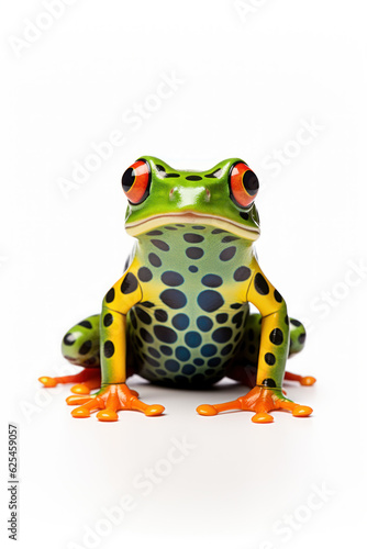 Spotted tropical frog isolated on white background. © NikonLamp
