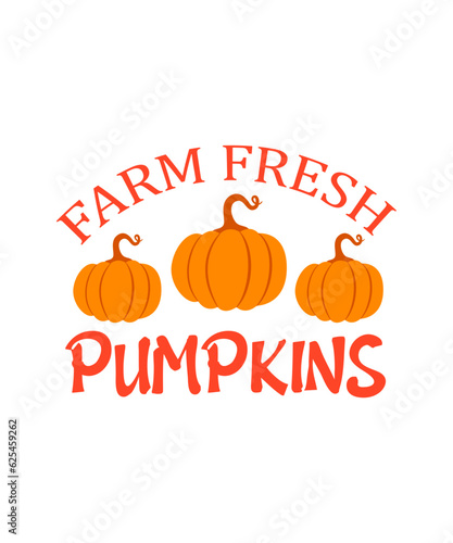 Farm fresh pumpkins fall retro t shirt design.