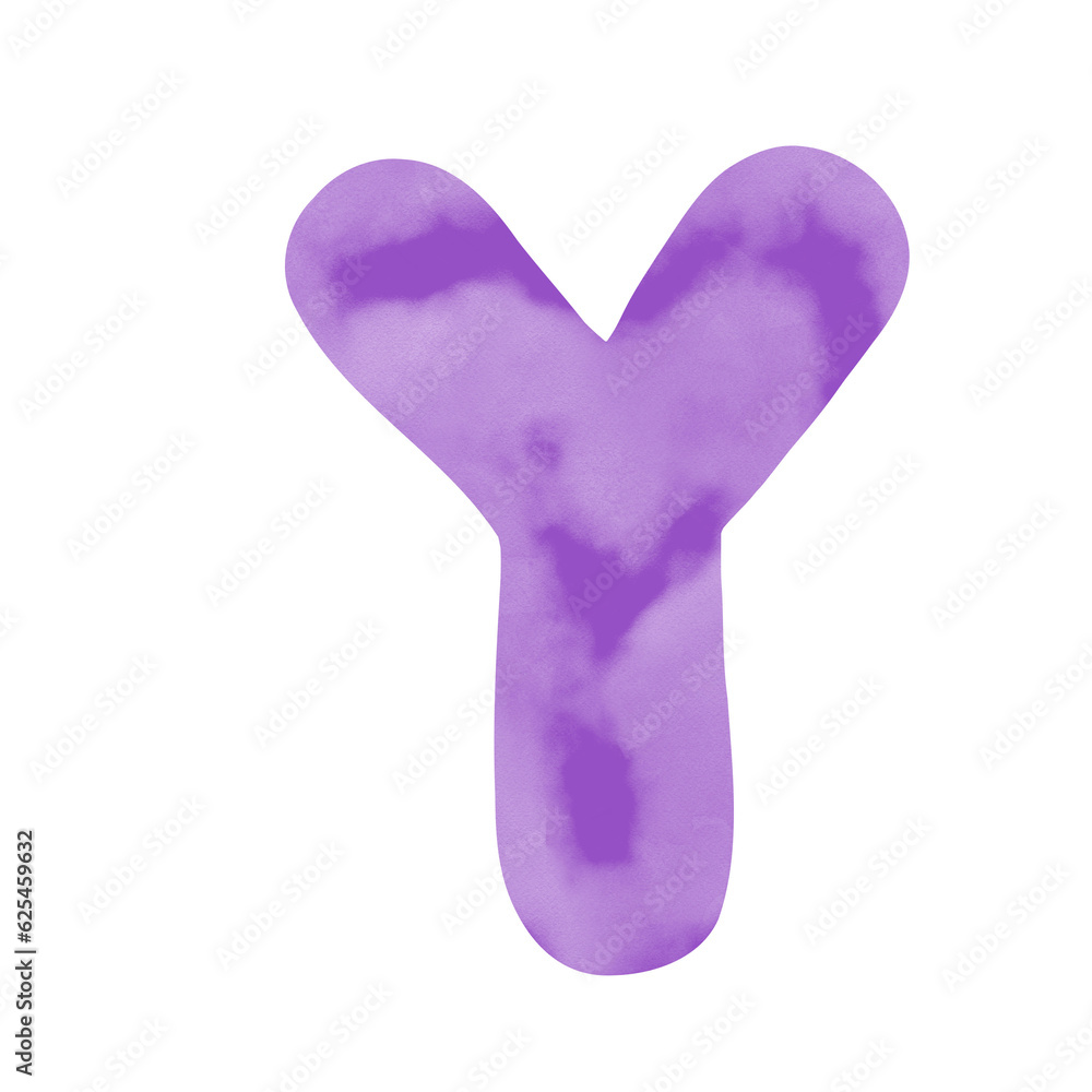 Violet letter art font, watercolor Violet letter art font, watercolor