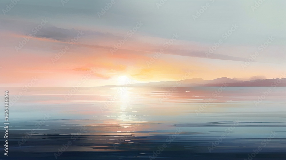 sunset over the sea. Generative AI. sunset over the sea. Generative AI.
