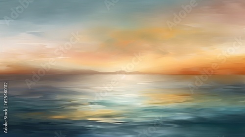 sunset over the sea. Generative AI.