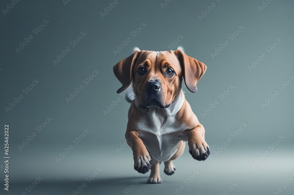cute dog playing with soft colour background ai