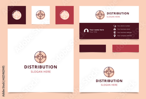 Distribution logo design with editable slogan. Branding book and business card template. photo