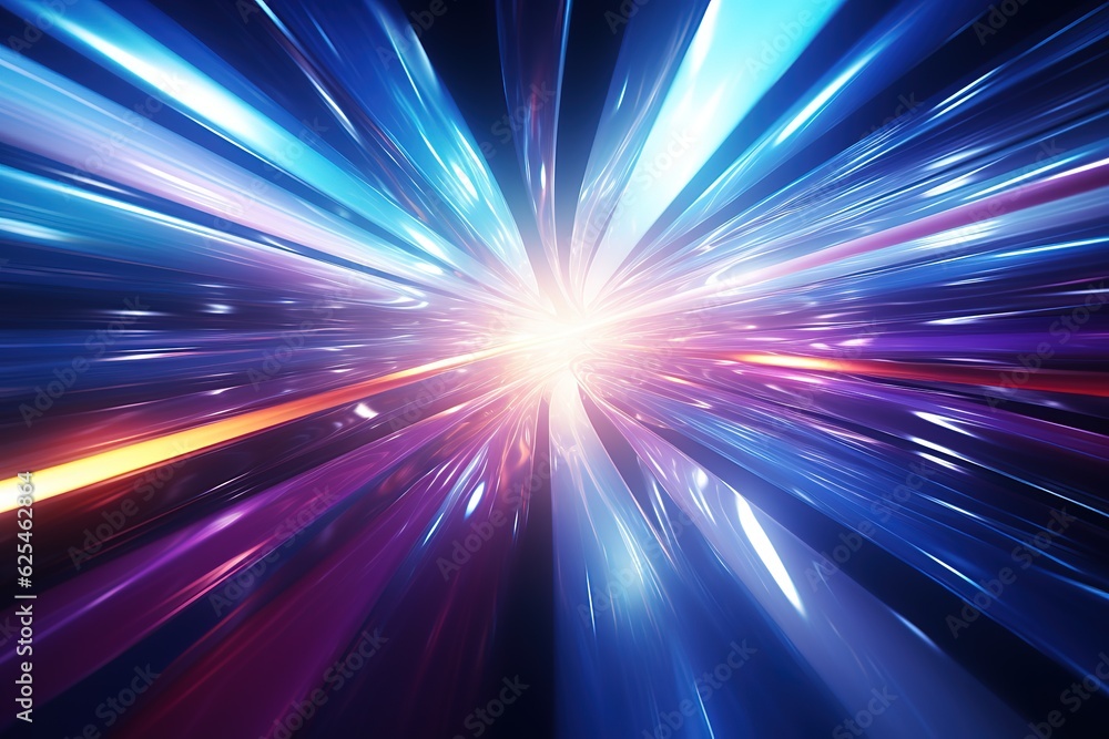Fototapeta premium Kaleidoscopic Currents Luminous, Motion, Trails, Playful, Dynamic 