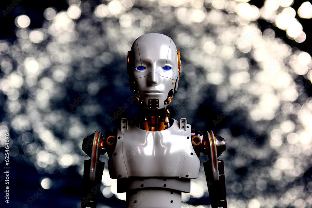 3D robotic render high perform android work instead of human , technology concept 3D robotic render high perform android work instead of human , technology concept