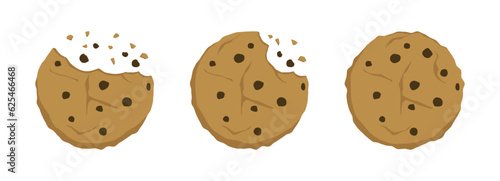 Cookies icon vector illustration isolated. Set cookie biscuit icon vector design