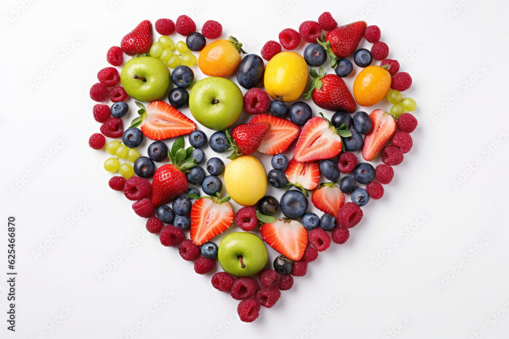 Heart healthy Mediterranean diet in heart-shape. Heart healthy Mediterranean diet in heart-shape.