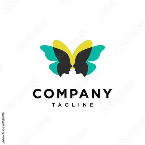 
Face butterfly logo icon vector template.eps