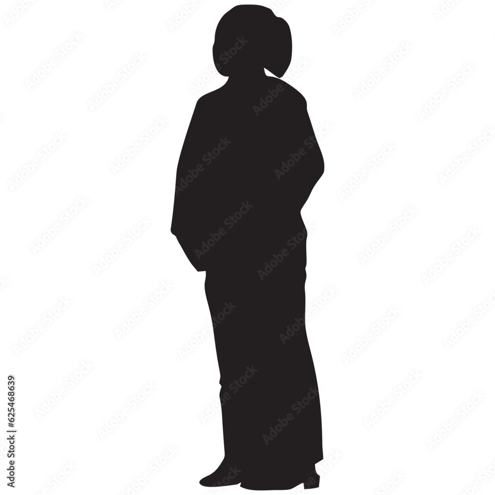 THE SILHOUETTE OF A WOMAN WEARING A SINDEN KEBAYA