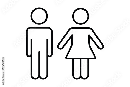 man and woman icon. icon related to sign toilet, dressing room, bathroom. Line icon style design. Simple vector design editable