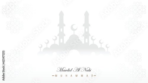 minimalistic design template banner poster celebration of the birthday of the prophet Muhammad SAW