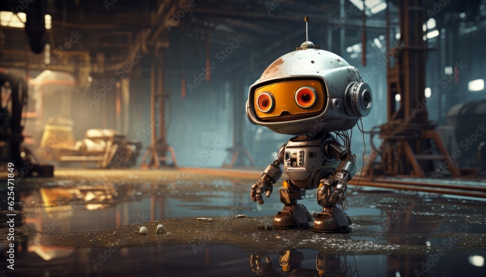 Futuristic Robot in a High-Tech Manufacturing Plant, Generative AI Futuristic Robot in a High-Tech Manufacturing Plant, Generative AI