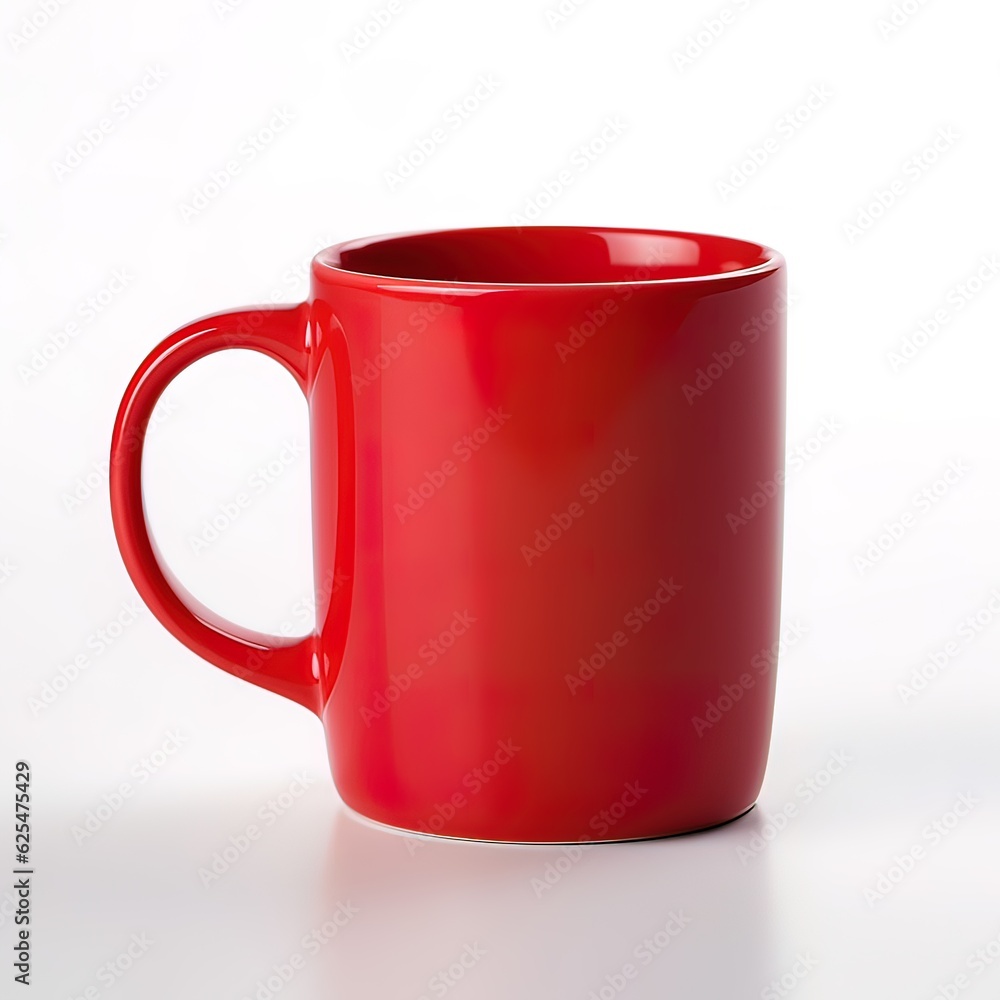 Red mug isolated on white for print on demand Red mug isolated on white for print on demand