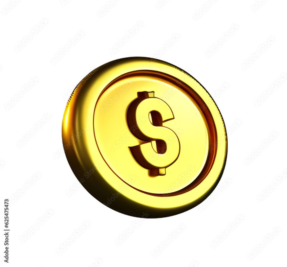 coin money finance business cash currency gold market savings stack plastic 3D icon coin money finance business cash currency gold market savings stack plastic 3D icon