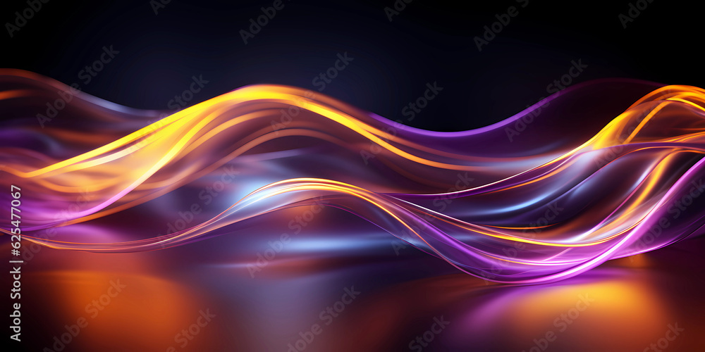 Fototapeta premium abstract background with glowing lines, generative ai