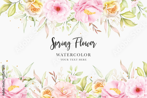 pink watercolor floral background design