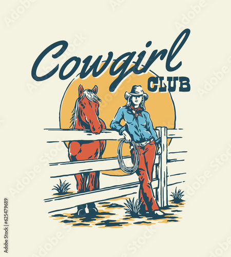 Set Collection Hand drawn Western Illustration vector