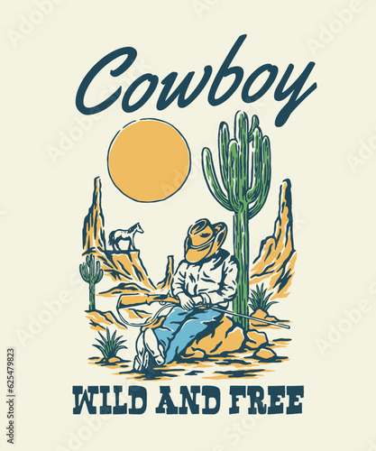 Set Collection Hand drawn Western Illustration vector