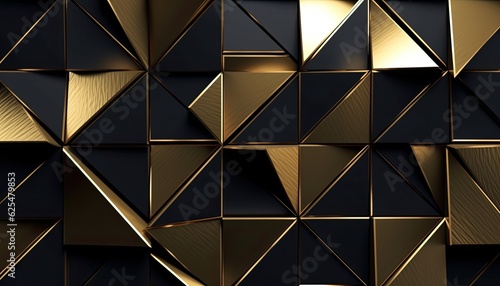 Minimalist abstract gold foil geometric pattern background, wallpaper