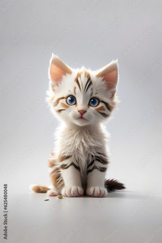 Obraz premium kitten on a white