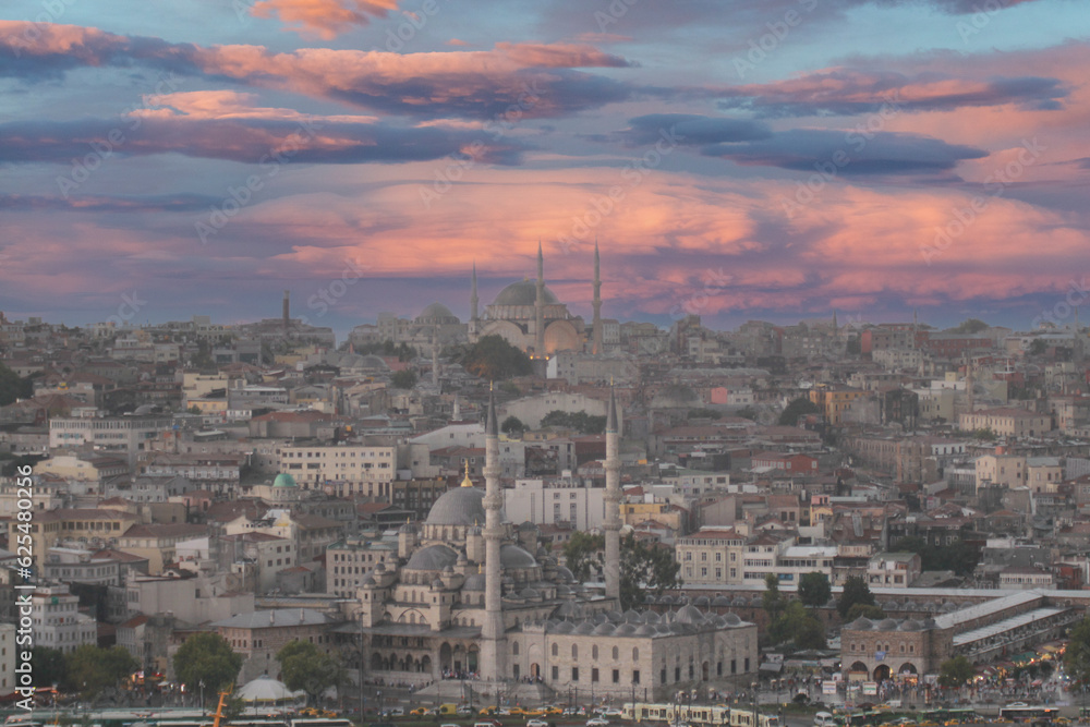 Bird's eye view of Istanbul from Galata tower