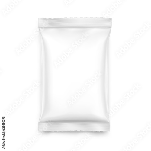 Realistic flow package bar mockup. Flat lay view. Vector illustration isolated on white background. Can be use for your design, promo, adv and etc. EPS10.	
