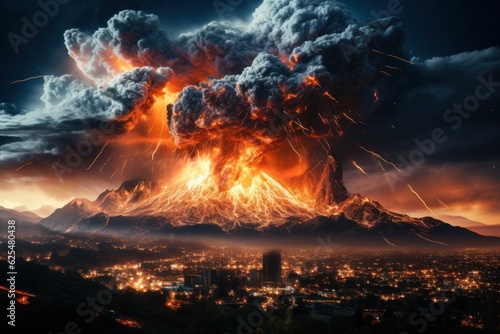 Destruction and purification of the planet earth with fire the end of the world Revelation Apocalypse Generative AI Illustration