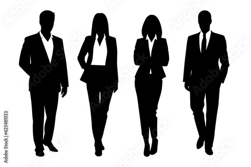 Business team silhouette. Businessmen and businesswomen business group. Vector illustration