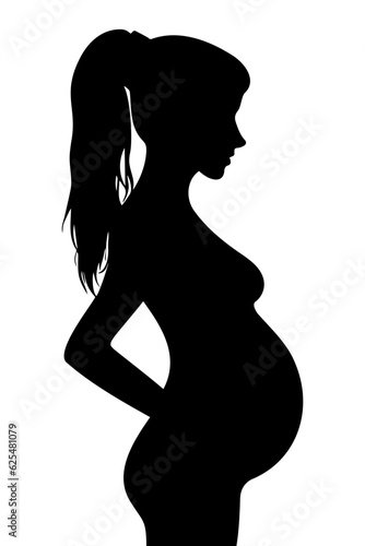 Pregnant woman silhouette. Vector illustration