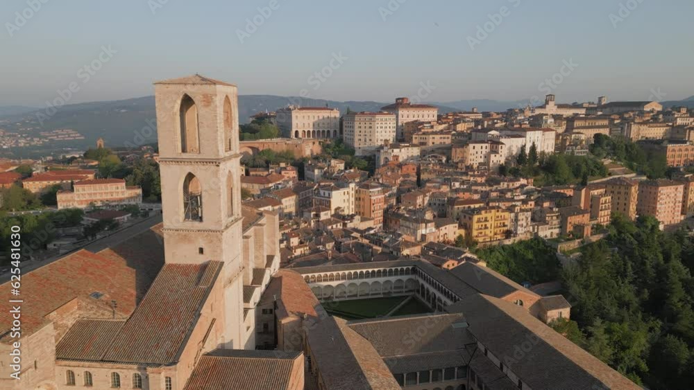 Perugia at sunrise Aerial view at sunrise Italy Perugia at sunrise Aerial view at sunrise Italy