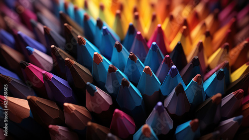 Circular arrangement of colored pencils