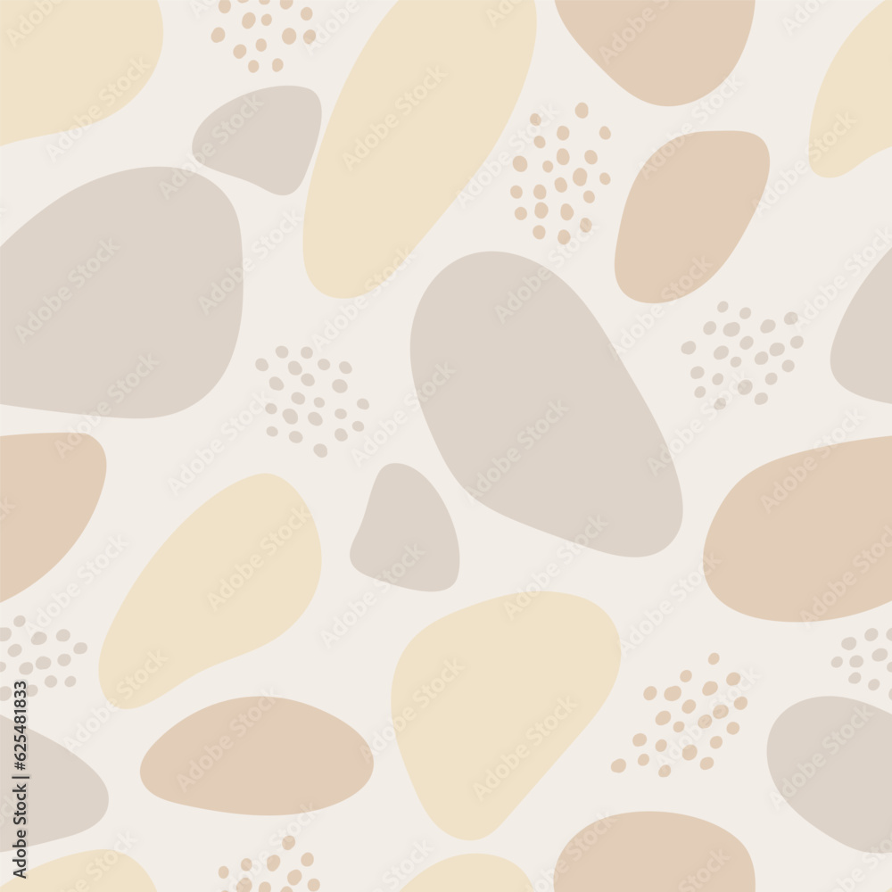 Seamless pattern with abstract spots or stones. Pastel colors. Vector doodle decorative background. Repeating spots, shapes background. Seamless pattern with abstract spots or stones. Pastel colors. Vector doodle decorative background. Repeating spots, shapes background.